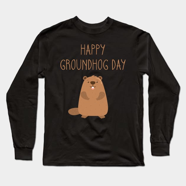 2019 Happy Groundhog Day Long Sleeve T-Shirt by vladocar